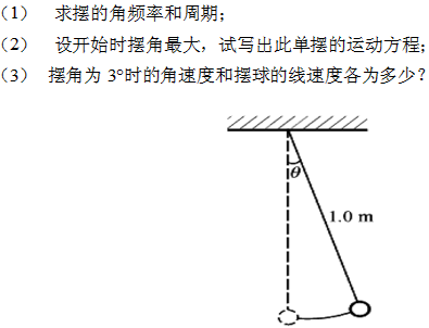 有一单摆长为10m最大摆角为5如图所示