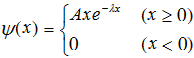 一维运动的粒子处于如下波函数所描述的状态：    式中λ＞0。（1)求波函数ψ（x)的归一化常数A；