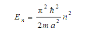 一维无限深方势阱中的粒子的波函数在边界处为零。这种定态物质波相当于两端固定的弦中的驻波，因而势阱宽度