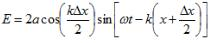 两个振动方向相同，沿x方向传播的波可表示为  E1=asin[k（x＋△x)－ωt]  E2=asi
