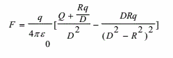 证明：一个点电荷q和一个带有电荷Q、半径为R的导体球之间的作用力为    其中d是q到球心的距离（d