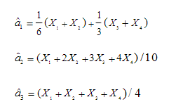 11．设X1，X2，X3，X4是来自总体X的样本，设有下述三个统计量  ，  ，  ，  指出，，中