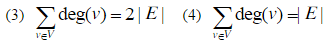 在图G=＜V，E＞中，结点次数与边数的关系是下面4个中的哪一个？  （1)deg（vi)=2|E|；