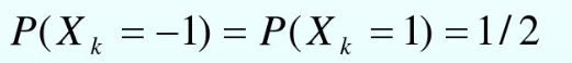 考虑一维对称流动过程Yn，其中Y0=0，,Xk具有概率分布为  且X1，X2，…是相互独立的。考虑一