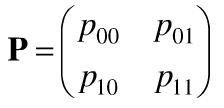 设有齐次马尔可夫链{X（n)，n≥0}，其状态空间为E={0，1}，一步转移概率矩阵为  试求其n步