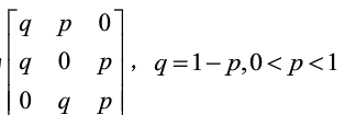 设齐次马尔可夫链的一步转移概率矩阵为  试证明此链不是遍历的。设齐次马尔可夫链的一步转移概率矩阵为 