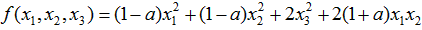 已知二次型    的秩为2．  （1)求a的值；  （2)求正交变换x=Qy，把f（x1，x2，x3