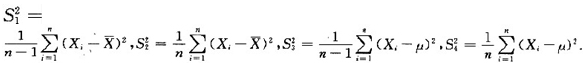 设X1，X2，…，Xn是来自正态总体N（μ，σ2)的样本，记   ;   ;  则服从自由度是n－1