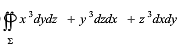 利用Gauss公式计算曲面积分：   （Σ)为球面x2＋y2＋z2=a2的外侧；利用Gauss公式计