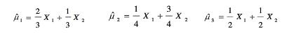 设总体，其中μ未知，X1，X2，X3是X的样本，试证明下述统计量：  （1)，  （2)，  （3)