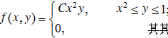 设二维随机变量（X，Y)的联合密度函数为  求：（1)常数c；（2)P（X≥Y)．设二维随机变量(X