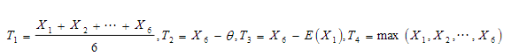 设X1，…，X6是来自（0，θ)上均匀分布的样本，θ＞0未知．  （1)写出样本的联合密度函数．  