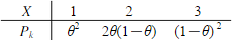 设总体X具有分布律          X   1 2 3      pk   θ2 2θ（1－θ) 