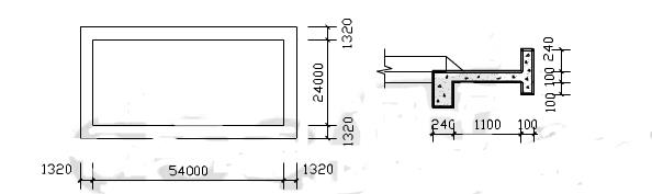 某住宅楼屋面挑檐，如图14－9所示，圈梁尺寸为240mm×300mm。施工组织设计中挑檐和圈梁都采用