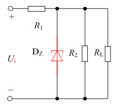 稳压管稳压电路如图所示。已知稳压管的稳压值UZ=6V，最大功率PZM=300mW，稳压管DZ中电流不