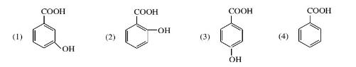 将下列化合物按酸性由强到弱顺序排列。  （1)  （2)  （3)  （4)将下列化合物按酸性由强到