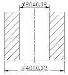 加工如图所示轴套。加工顺序为：车外圆、车内孔，要求保证壁厚为10±0.05mm，试计算轴套孔对外圆的