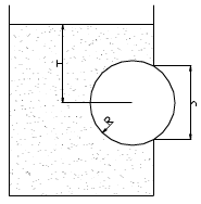 如题图所示，有半径R=100mm的钢球堵塞着垂直壁面上直径d=1.5R的圆孔，当钢球恰好处于平衡状态