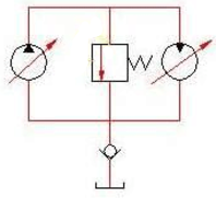 在图7－7所示的回路中，变量泵的转速np=1200r／min，排量qp=0～8cm3／r；安全阀调定