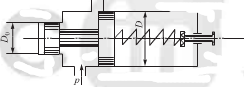 如题图所示的安全阀，设计压力p=3MPa时阀应开启，弹簧刚度k=8N／mm。活塞直径分别为D=22m