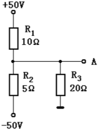 试求图1.41所示电路中A点的电位。
