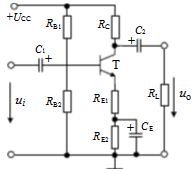 分压式偏置放大电路如图7－13所示，已知：VCC=12V，β=50，RB1=20kΩ，RB2=30k