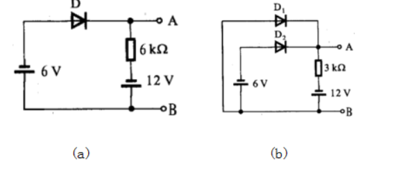 电路如图3.21所示，设二极管为理想器件，判断它们是否导通，并求电压UAB。电路如图3.21所示，设