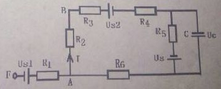 在如图所示电路中,已知：US1=10V,US2=18V,R1=10Ω,R2=4Ω,R3=1Ω,R4=