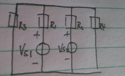 电路所示，已知R1=R2=1Ω，R3=4Ω，US1=12V，US2=6V，求I1、I2和I3。电路所