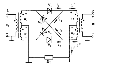 二极管环形相乘器接线如下图所示，L端口接大信号u1=U1mcos（ω1t)，使4只二极管工作在开关状