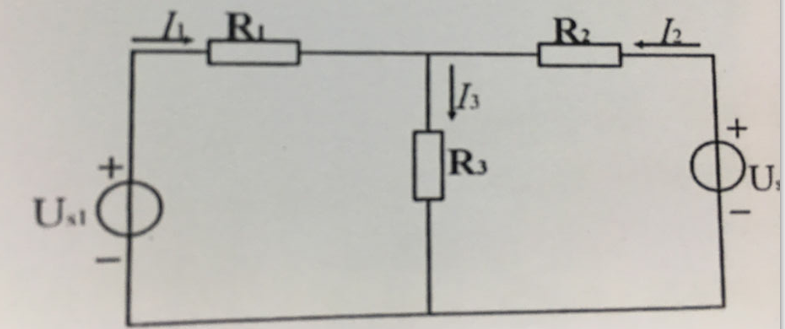 已知电路如图所示，US1=6V，US2=24V，R1=R2=R3=2Ω，试求I1、I2和I3。已知电