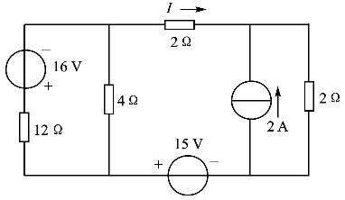 用戴维南定理计算图所示电路中的电流I。