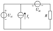 求图所示电路中各未知电压和电流，已知US1=15V，IS=1A，US2=5V，R=5Ω。求图所示电路