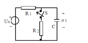 已知电路如图所示，R1=2kΩ，R2=3kΩ，US=10V，C=10μF，电路已达稳态。t=0时，S