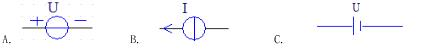 理想直流电流源的图形符号为______。    