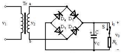 桥式整流电路如下图所示，已知交流电源频率为50Hz，变压器二次电压有效值U2=10V、RT=50Ω、