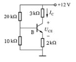 三极管电路如下图（a)所示，已知三极管的β=100，UBE（on)=0.7V，求IC和UCE。三极管