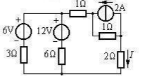 用节点电位法求解图所示电路中的电流I（提示：先将电流源模型转换成电压源模型，然后再列方程求解)。用节