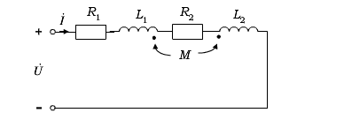 图所示电路中，已知：R1=R2=100Ω，L1=3H，L2=10H，M=5H，电源电压U=220V，
