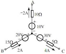 在如图所示的电路中，（1)当开关S闭合时，电路有几个节点，几个网孔？试列出一个节点的电流方程和一个网