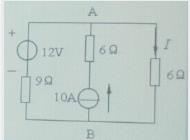 试用叠加定理计算图所示电路中的电流I（要求画出分立的电路图)。试用叠加定理计算图所示电路中的电流I(