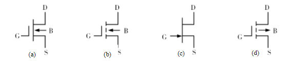 场效应管的电路符号如下图所示，其中耗尽型NMOS场效应管的电路符号为（)。场效应管的电路符号如下图所