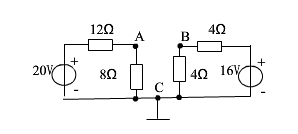 求图所示的电路中各点的电位，若选择b点为参考点，电路中各点的电位有何变化？    