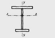 下图中单轴对称的理想轴心压杆，弹性失稳形式可能为( )。