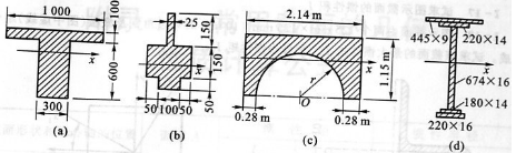 求图所示的截面对形心轴的惯性矩。