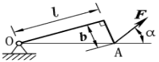 试计算图中力F对O点之矩。