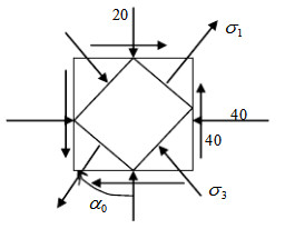 单元体各面上的应力分别如图（a)、（c)、（e)所示，试分别用解析法和图解法计算主应力的大小及其所在