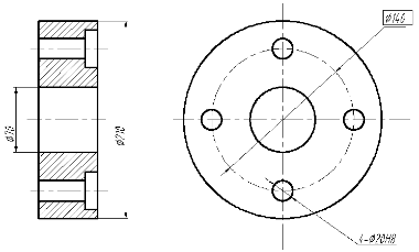 试将下面技术要求标注在下图上。      （1)左端面的平面度公差为0.01mm，右端面对左端面的平