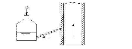 用斜管压力计测量锅炉烟道中烟气的真空，如图所示，斜管的倾斜角α=30°，压力计的斜管中水柱长度L=1