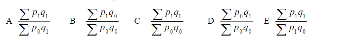 派氏综合指数的基本公式（)。  A．  B．  C．  D．  E．派氏综合指数的基本公式(   )